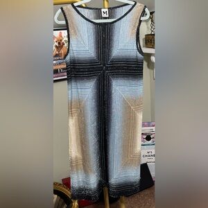 NWOT Missoni 2 Piece Metallic Gradient Cross-Pattern Midi Dress w/Black Slip
